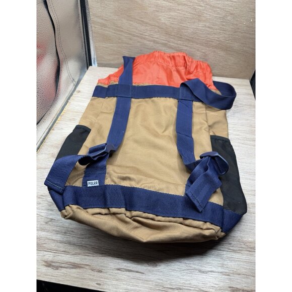 POLER OUTDOOR STUFF tote pack Backpack rucksack cinch sack 24L EUC Large brown - Picture 2 of 4